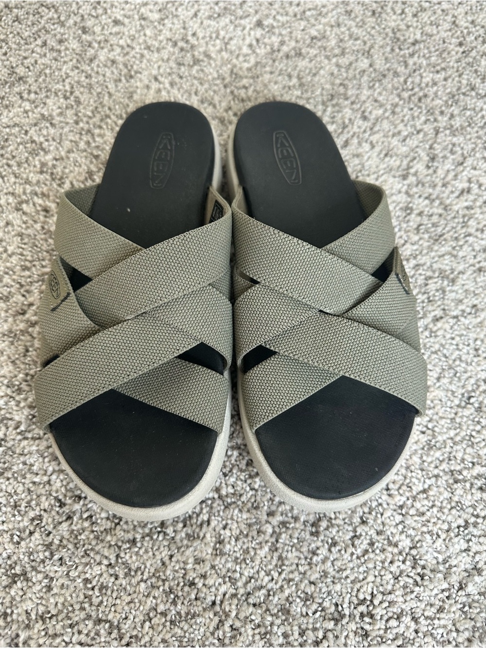 Keen Olive Crossband Slip-On Sandals